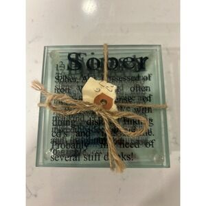How drunk are you? Set of 6 Glass Coasters Definition of Sober Drinkware Barware